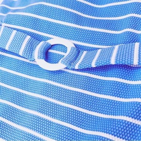 Splendid Atmospheric Belted One Piece Swimsuit Bathing Suit Sz Medium Blue NWT - Picture 3 of 9